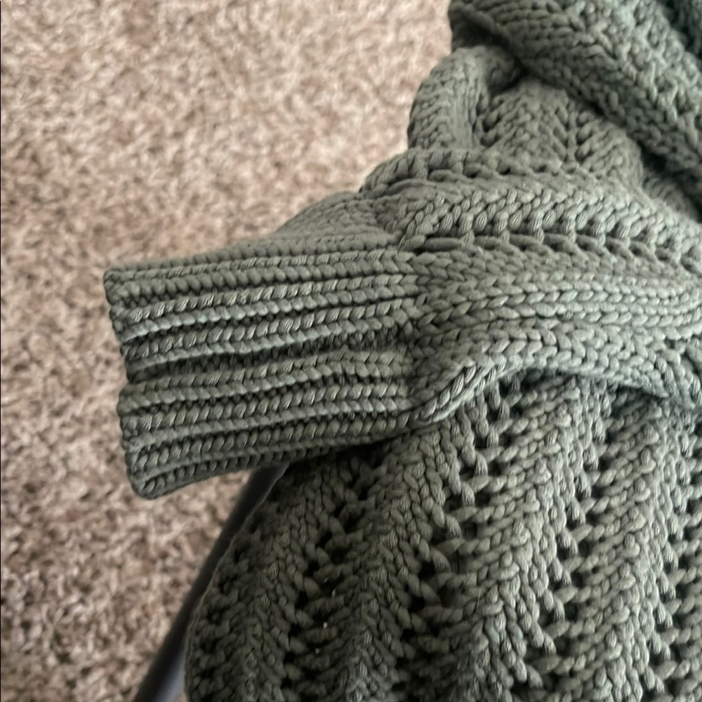 Cozy Olive Green Cardigan Sweater - Picture 5 of 15